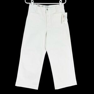 Jessica Simpson Women's White Stretch Wide Leg Crop Jeans Size 4 High Rise NWT